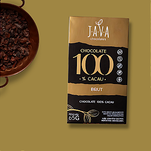 Chocolate 100% cacau BRUT 65g - NOVO PESO - Unidade ou display