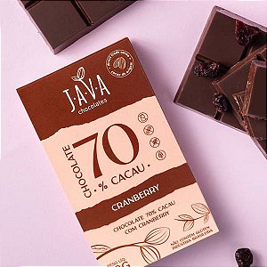 Chocolate 70% Cacau com Cranberry -  80g – Unidade ou display