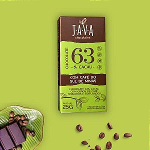 Chocolate 63% Cacau + Café do Sul de Minas - Display com 5 ou 10  tabletes de 25g