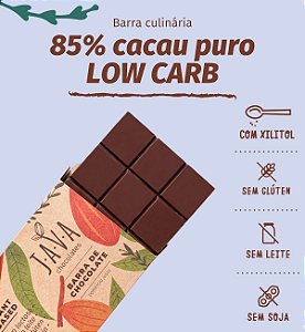 Barra de chocolate 85% cacau LOWCARB com XILITOL. Apenas 5kg