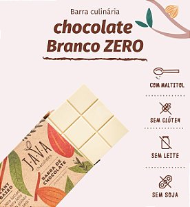 Barra de chocolate Branco - ZERO açúcar, glúten, leite e soja. VEGANO. 2kg / 5 kg