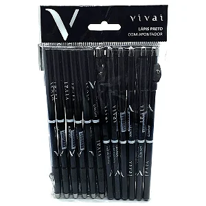 Box Lápis Preto c/ apontador Vivai - C/12 Un.