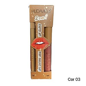 Lip Gloss 2 em 1 - Gloss + Lápis Labial Hudamoji SS-027C