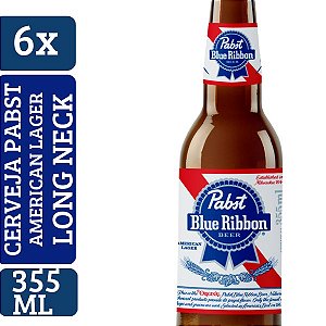 Cerveja Pabst Blue Ribbon - Long Neck de 355ml (6un)
