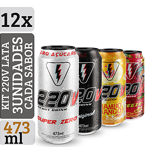 Energéticos 220v todos os sabores 473ml - 12 unidades