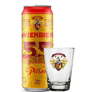 Cerveja Wienbier 55 Pilsen 710ml - 12 unidades + Copo personalizado