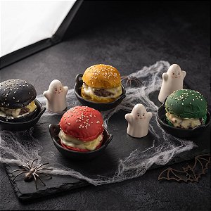 Mini Sanduíche - Cheeseburguer - Halloween