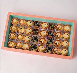 Caixa de Mini Quiches (Salgadas)
