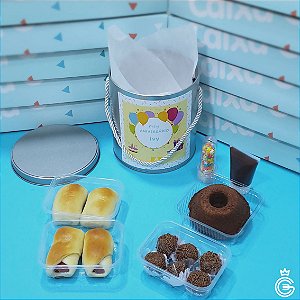 Kit School Party - Mini Bolo + 3 Pots - Lata (pedido mínimo de 5 unidades)