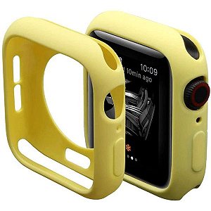 Bumper Case Amarela para Apple Watch Series (1/2/3/4/5/6/SE) de Silicone - WJXTY7UYP