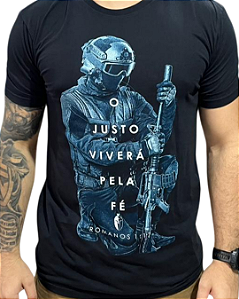 CAMISETA JUSTO VIVERÁ PELA FÉ - MILITIBUS