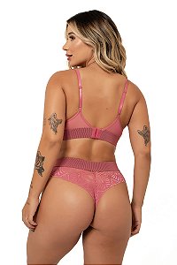 Conjunto de Lingerie em Renda e Tule Sem Bojo Nuance Feminino