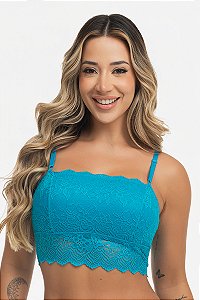 Cropped Viane em Renda com Forro de Microfibra e Alta Sustentação