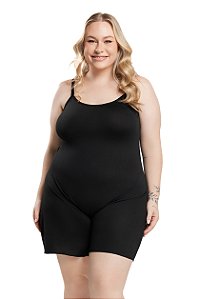 Macaquinho Toda Chic Plus Size em Suede Liso Baby Doll para Dormir