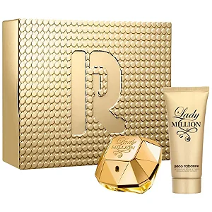 KIT COFFRET LADY MILLION de PACO RABANNE FEMININO Eau de Parfum -  01 Eau de Parfum 80ml + 01 Body Lotion 100ml