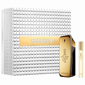 KIT COFFRET 1 MILLION PACO RABANNE MASCULINO Eau de Toilette - EDT 100ml + 1 Travel Spray 10ml