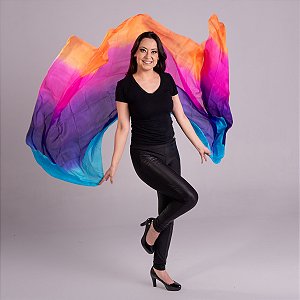 Véu Seda Pura Colorido Dança Do Ventre Combina Com Tudo - VEU-SEDAA-2