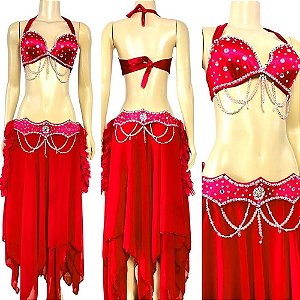 [Encomenda 45 Dias] Traje Plus Size Dança do Ventre Franjas