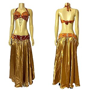 [Liquidação] Dança do Ventre Traje Bordado Completo G 44  - Pronta Entrega - TPCL-97