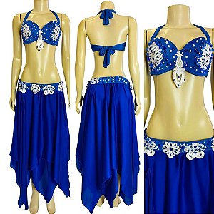[Liquidação] Dança do Ventre Traje Bordado Completo - Pronta Entrega  - TPCL-303