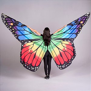 Véu Wings Asas De Borboletas Dança Do Ventre Com Varetas Aberto - VEU-WINGS3