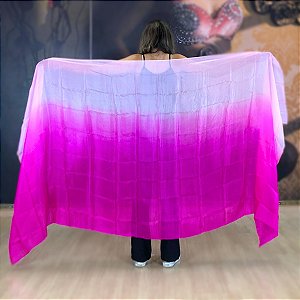 Véu Seda Pura Rosa e Pink Degradê Dança do Ventre - VEU-SEDAA-11