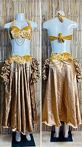 [Liquidação] Dança do Ventre Traje Bordado Completo- Pronta Entrega - TPCL-480
