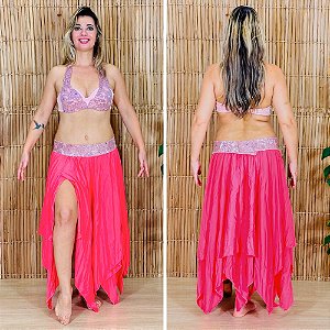 [Liquidação] Dança do Ventre Traje Bordado Completo- Pronta Entrega - TPCL-488