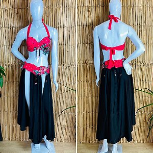 [Liquidação] Dança do Ventre Traje GG-46 Bordado Completo - Pronta Entrega - TPCL-520