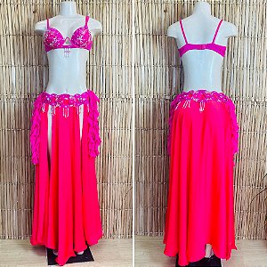 [Liquidação] Dança do Ventre Traje  Bordado Completo - M-42 -  Pronta Entrega - TPCL-570
