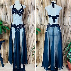 [Liquidação] Dança do Ventre Traje  Bordado Completo - M-42 -  Pronta Entrega - TPCL-587
