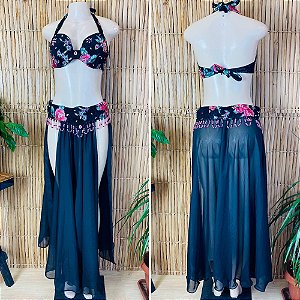 [Liquidação] Dança do Ventre Traje  Bordado Completo - M-42 -  Pronta Entrega - TPCL-591