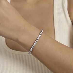 Pulseira Stras Prata Luxuosa Dança do Ventre AB57