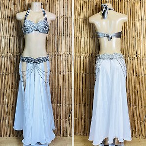 [Liquidação] Dança do Ventre Traje Bordado Completo Pronta Entrega - TPCL-667