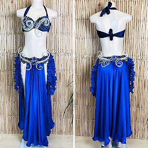 [Liquidação] Dança do Ventre Traje Bordado Completo G (44)  Pronta Entrega - TPCL-670