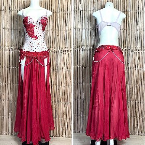 Dança do Ventre Traje Bordado Completo com Body  M (42)  -  Pronta Entrega - TC-BODY64