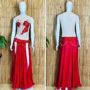 Dança do Ventre Traje Bordado Completo com Body - G44 - Pronta Entrega - TC-BODY71