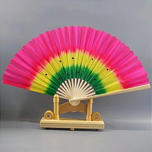 Leque De Mão em Tecido Haste De Madeira Unidade LDP-31