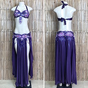 [Liquidação] Dança do Ventre Traje Bordado Completo - M (42) Pronta Entrega - TPCL-773