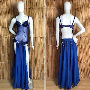 Dança do Ventre Traje Bordado Completo com Body - M(42) - Pronta Entrega - TC-BODY73