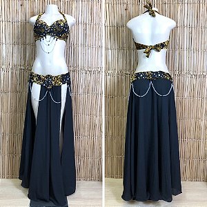 [Liquidação] Dança do Ventre Traje Bordado Completo - GG(46) - Pronta Entrega - TPCL-795