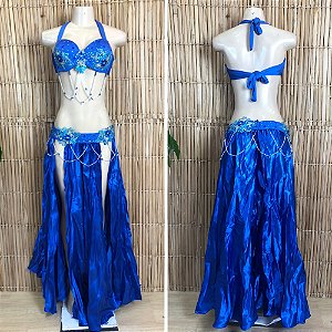 [Liquidação] Dança do Ventre Traje Bordado Completo - GG(46) - Pronta Entrega - TPCL-802