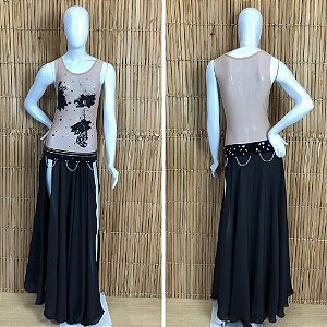 Dança do Ventre Traje Bordado Completo com Body - Pronta Entrega - TC-BODY76