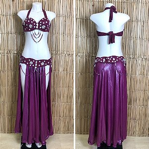 [Liquidação] Dança do Ventre Traje Bordado Completo - Pronta Entrega - TPCL-808