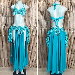 [Liquidação] Dança do Ventre Traje Bordado Completo - G44 -Pronta Entrega - TPCL-811
