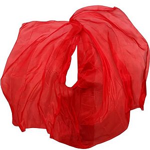 Véu Seda Pura  Vermelho Liso Dança do Ventre - VEU-SEDAA-16