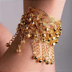 Bracelete Dourado com Sinos Acessório para Dança do Ventre - AB71