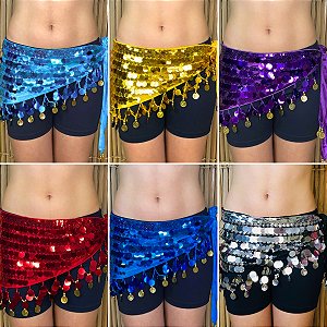 Cinto Moedas Lenço de Quadril Luxo Dança do Ventre/Cigana LQ-013LUXO-U