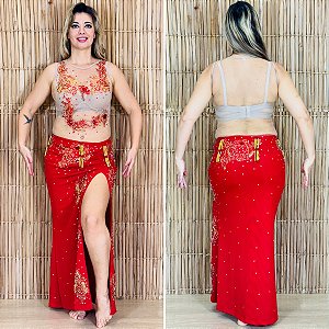 Dança do Ventre Traje Bordado Completo com Body - Pronta Entrega - G (44) - TC-BODY80