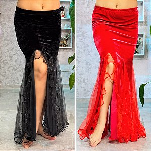Saia Sereia Veludo para Dança do Ventre - Pronta entrega - SS8-PE